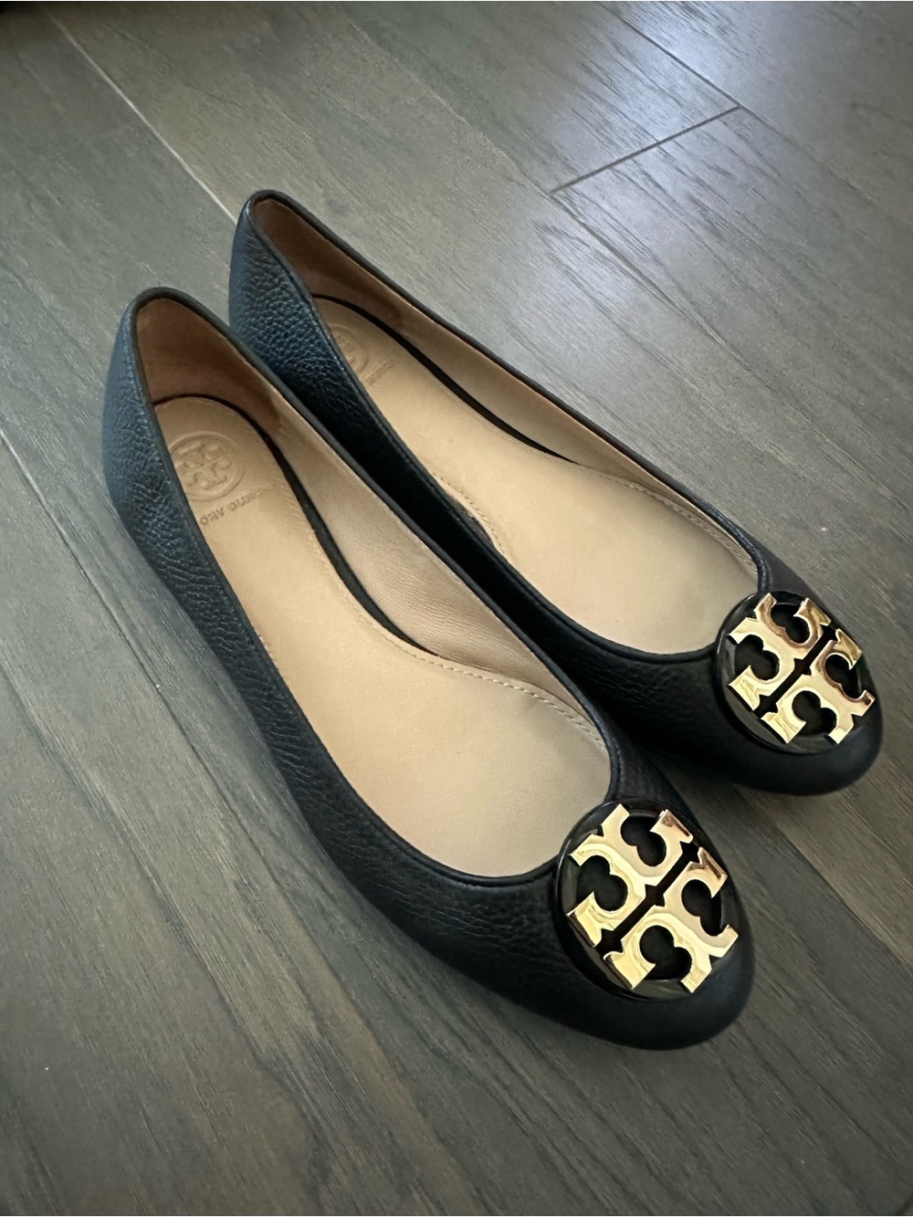 Tory Burch Miller Logo Ballet Flats Tan Size 7